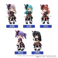 Five anime-style figurines with different hairstyles and outfits on a white background.