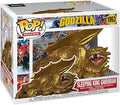 Funko Pop! Movies Godzilla 1953 Sleeping King Ghidorah vinyl figure in its original box packaging, featuring a metallic gold dragon with an open mouth and detailed box art.