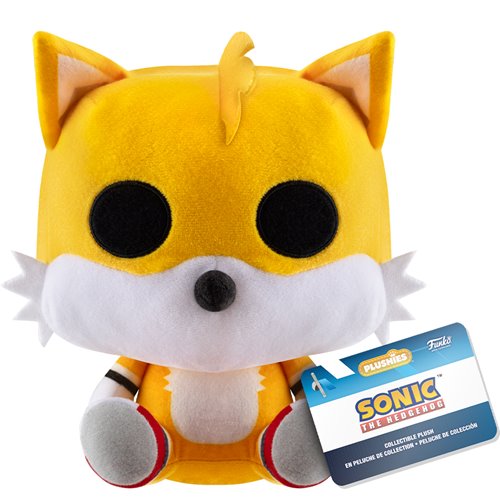 Plush toy with a tag indicating it is from Sonic the Hedgehog series on a white background