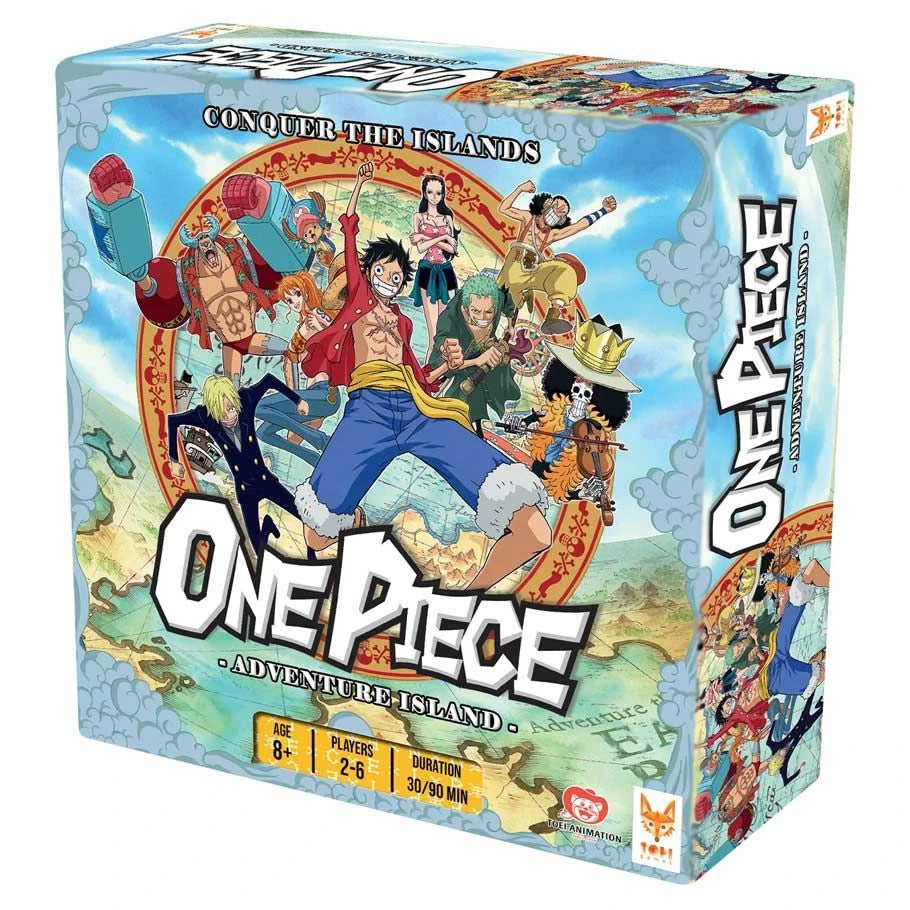 One Piece board game box with characters and colorful design