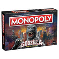 Godzilla Monopoly Monster Edition board game box on a plain white background, showing the Godzilla character and Monopoly branding.