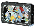 A 3D papercraft Pokémon-themed box featuring multiple colorful cartoon monsters inside a layered black frame, with the text 'POCKET MONSTERS' printed on the front.